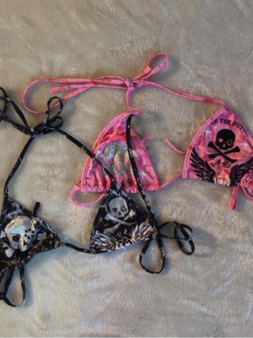 black and pink bra tops